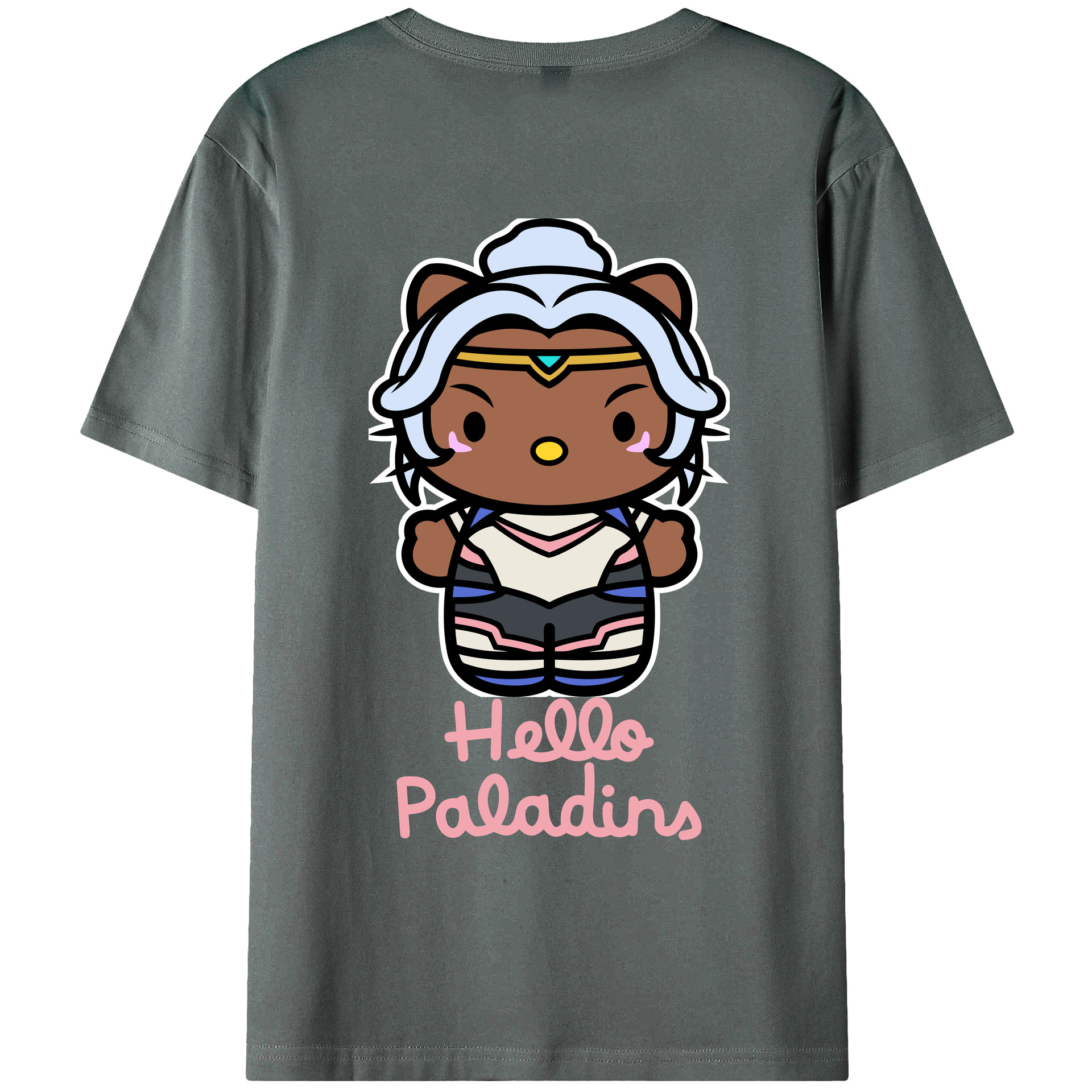 （画像用） Hello Kitty ハローキティ 綿100％ メンズ半袖Tシャツ（バックプリント） 通気性